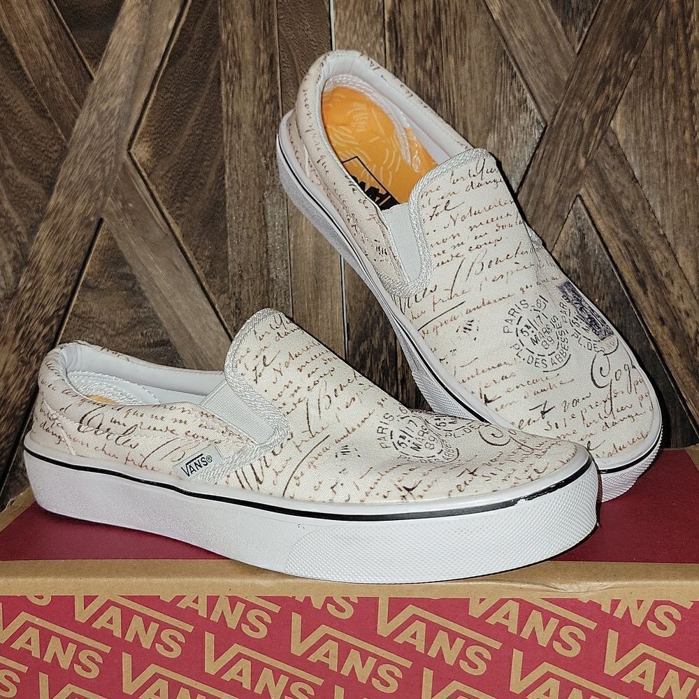 Vans x Vincent Van Gogh Museum Letters Classic Slip On Shoes Men 5.5 Womens 7
